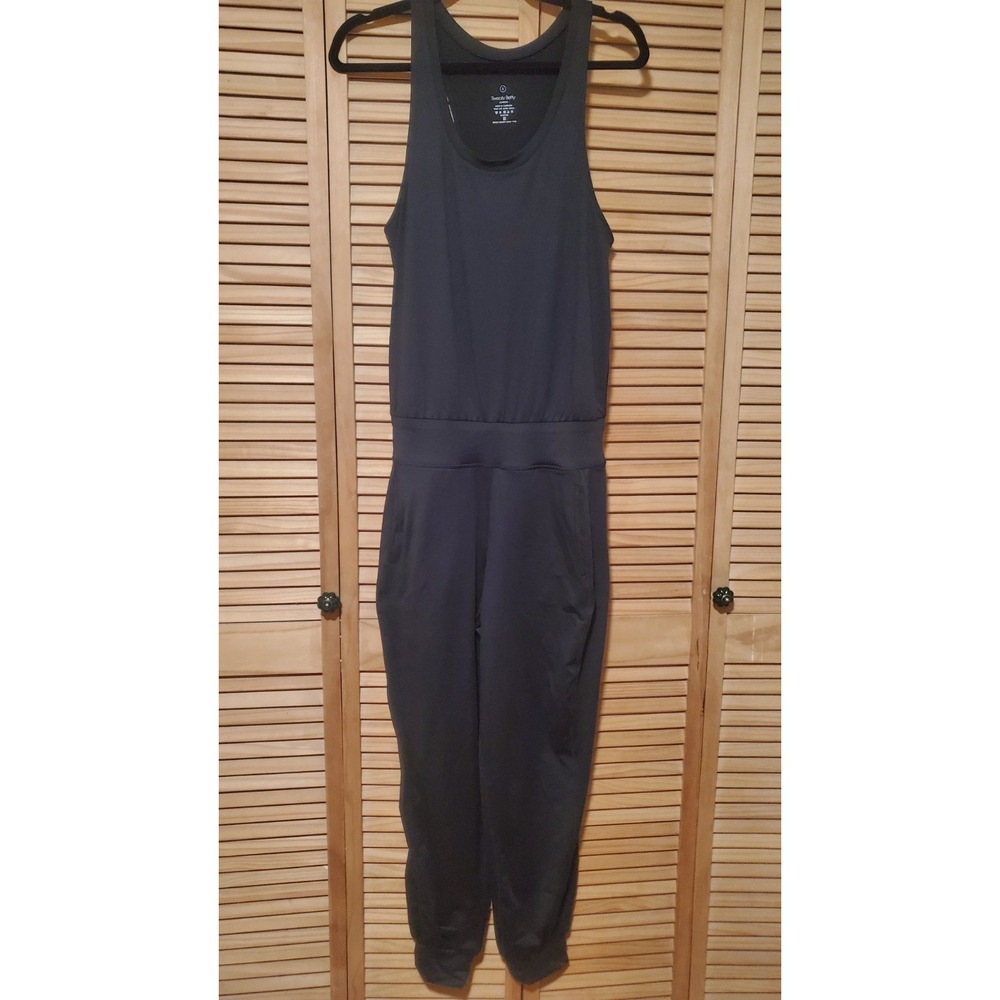 Sweaty Betty Gaia Jumpsuit Tank Sleeveless Yoga Athleisure Black Small Pockets